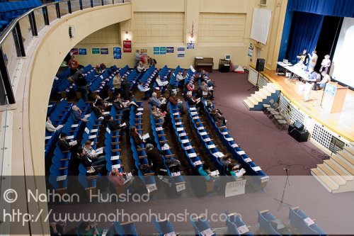 The view from the balcony at the SD59 convention